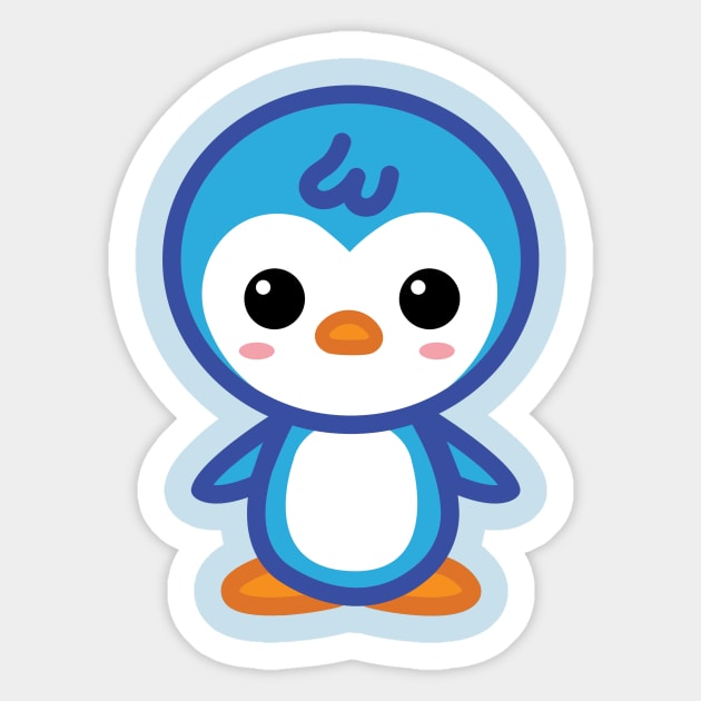 Blue Penguin Sticker by Creative Wiz